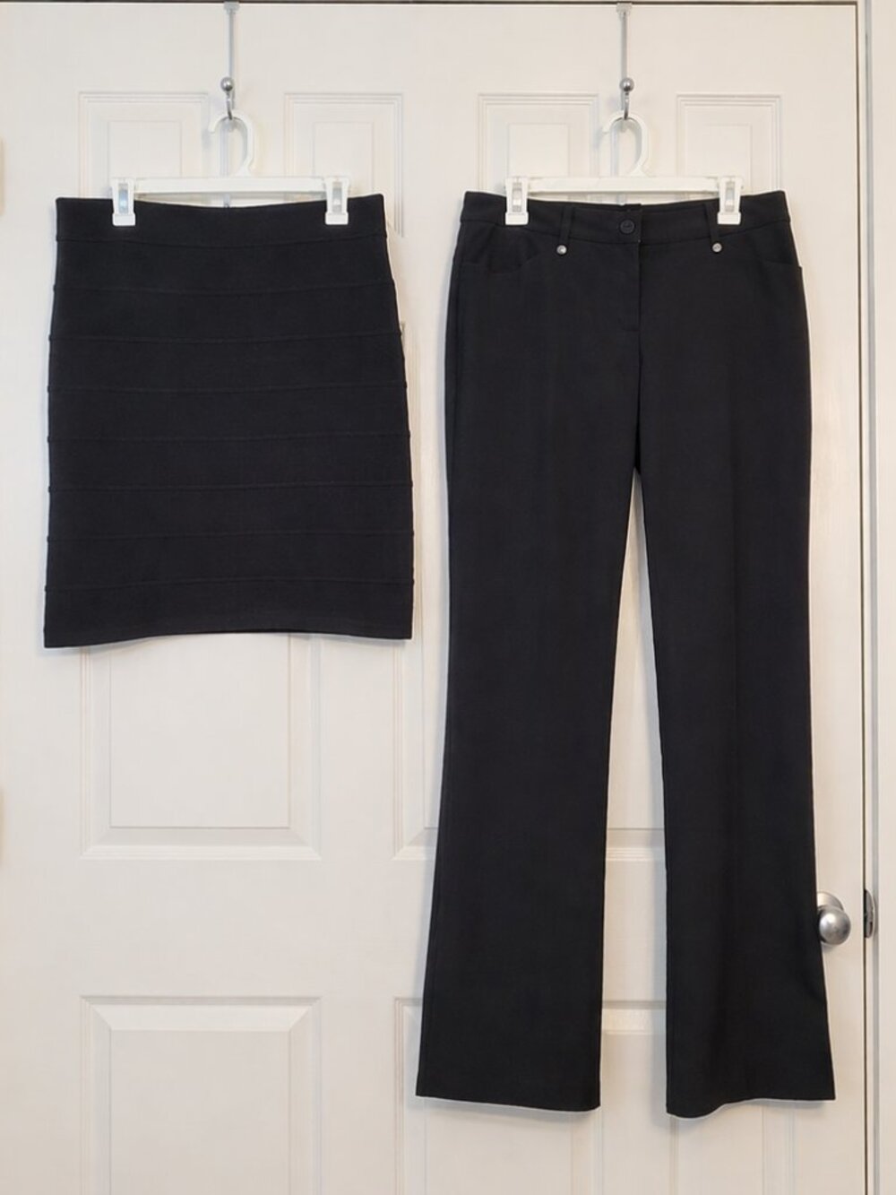 2 Items-32 inch waist black skirt and pants-basics-stretch, comfort, work, play